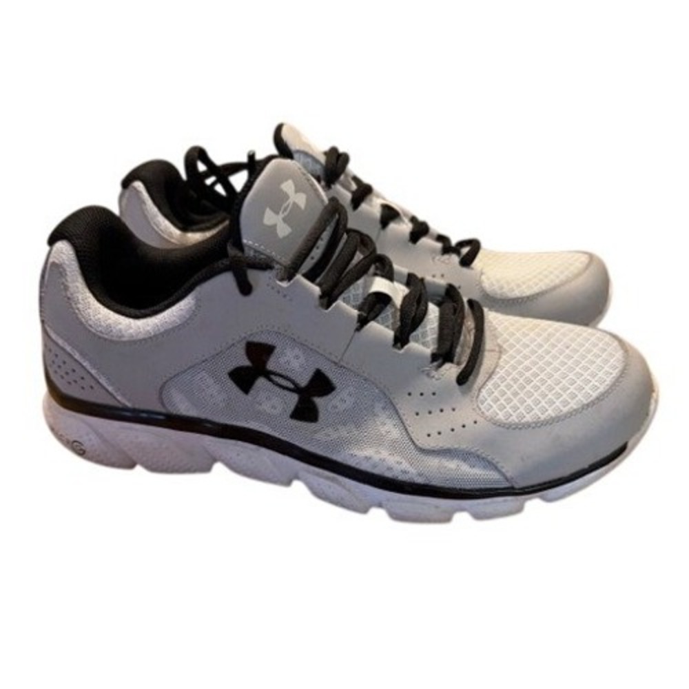Under Armour Micro G‎ Mens Gray White Training Shoes Sneakers Size 9